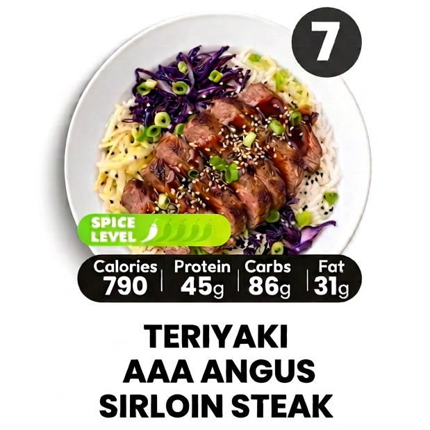 Teriyaki AAA Angus Sirloin Steak with description removal in progress